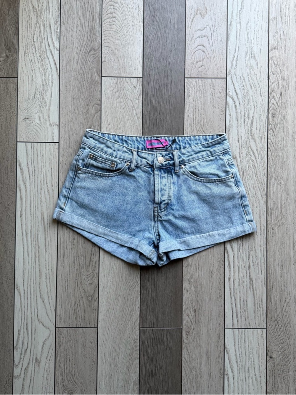 Edikted low rise Light Blue Denim Shorts XS- Women's